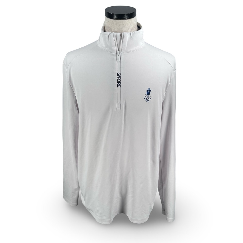 G/FORE Mens Gray Quarter Zip Performance Golf Logo Pullover Mock Neck Large L